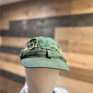 Target Blue/Green Denim Cap with Yellow Stitching